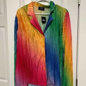 NWT Dressed in Lala Rainbow Plisse Set - Size XL